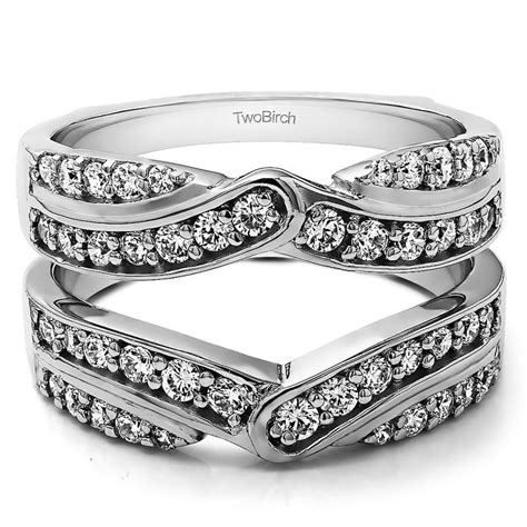 sterling silver ring guard|Sterling Silver Cubic Zirconia CZ Ring Guard, Ring Enhancer, .